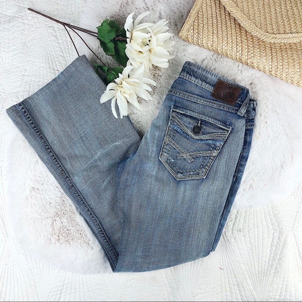 BKE Light Wash Bling Sabrina Bootcut Jeans 27 x 28” inseam